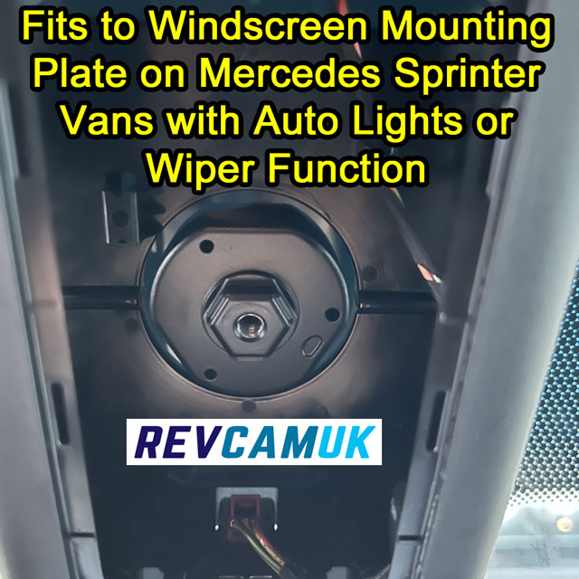 Image of mounting plate that is fitted to Mercedes Sprinter vans that have automatic lights or wipers