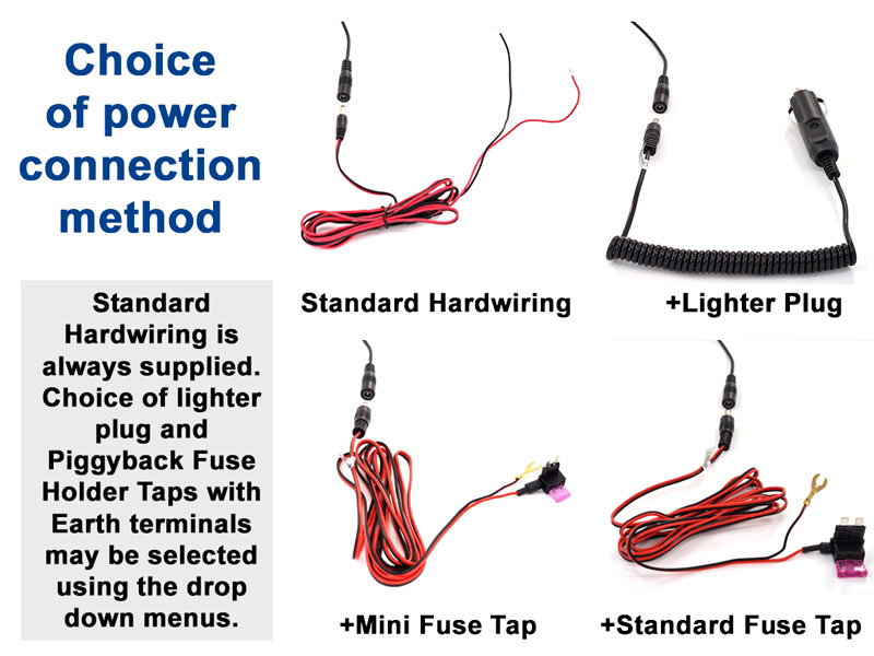 Power options for reversing camera kit