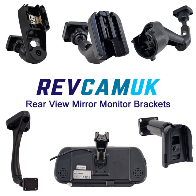 Brackets to fit rear view mirror monitors to windscreen