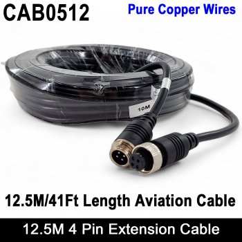 12.5M / 41FT 4 Pin Extension Cable for Reverse Parking Camera | CAB0512