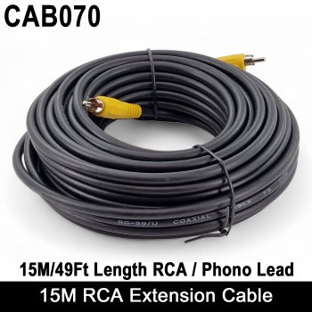 15M Phono / RCA extension reversing camera cable | CAB070