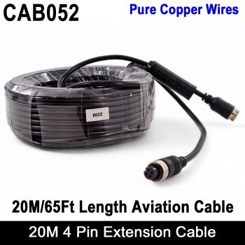 20M / 65FT 4 Pin Extension Cable for rear view reverse cameras | CAB052