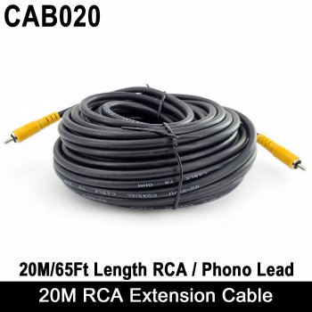 20M Phono / RCA extension reversing camera cable | CAB020