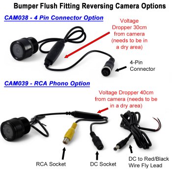 Flush Bullet/Bumper Reversing Camera - Sony 600TVL CCD | CAM038/CAM039