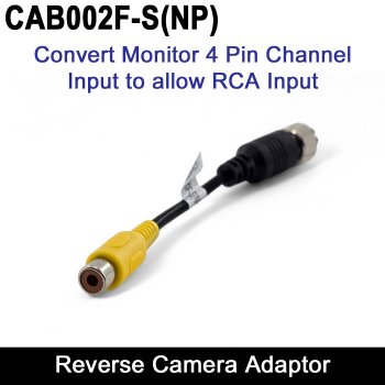 4 Pin (Female) to RCA Phono Socket Adaptor for Reversing Camera Monitor Input | CAB0020F-S(NP)