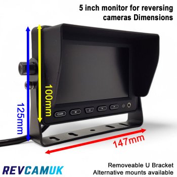 5" Monitor for Reversing and Rear View Cameras | MON5001