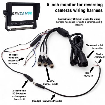 5" Monitor for Reversing/ Rear View Cameras | MON5001
