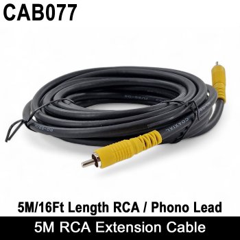 5M Phono / RCA extension reversing camera cable | CAB077