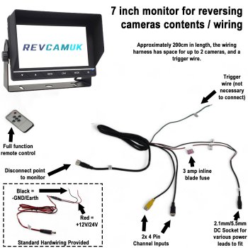 7" Monitor for Reversing/ Rear View Cameras | MON17/MON745