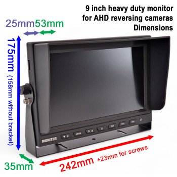 9" Monitor for AHD Reverse Cameras | MON9010AHD