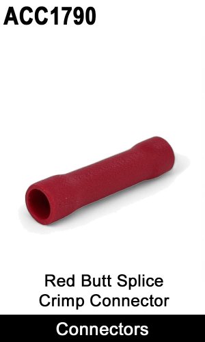 Insulated Red Crimp Butt Splice Connector - ACC1790