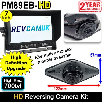 High Definition Black Diamond Shape Reverse Camera Kit with 7" Heavy Duty Monitor | PM89EB-HD