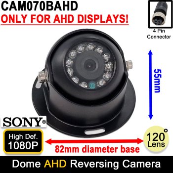 Black Dome Reverse Camera - Sony 1080P AHD High Definition | CAM070BAHD