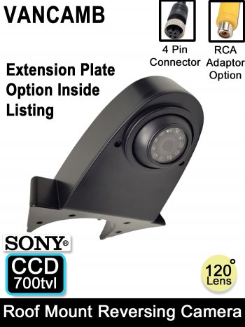 Overhang Roof Mount Reversing Camera for Vans - 1/3" Sony CCD 700TVL sensor | VANCAMB