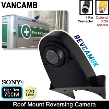 Overhang Roof Mount Reversing Camera for Vans - 1/3" Sony CCD 700TVL sensor | VANCAMB