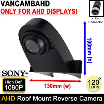 Black Roof Mount Overhang Reverse Camera - Sony 1080P AHD High Definition | VANCAMBAHD