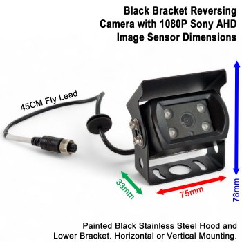 Black Bracket Reversing Camera - Sony 1080P AHD | CAM022AHD