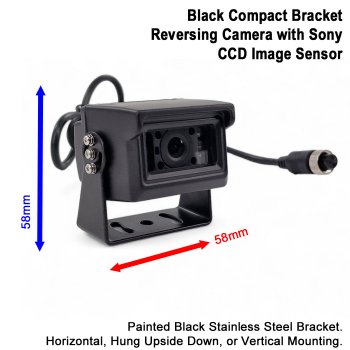 Black Sony CCD Compact Bracket Reversing Camera + Mirror Monitor Kit | PM36B-SD