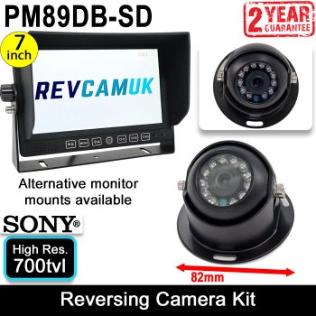 Sony CCD Black Dome Reversing Camera with Heavy Duty 7" Display System | PM89DB-SD