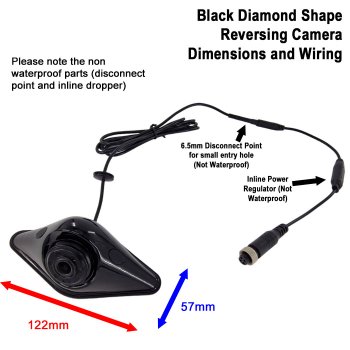 Black Diamond Shape Reversing Camera Kit with 5" Display | PM59EB-SD