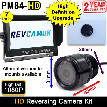 High Definition Bumper Bullet Reverse Camera Kit with 7" Heavy Duty Monitor | PM84-HD