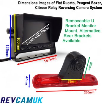 Fiat Ducato, Citroen Relay, Peugeot Boxer Reversing Camera System for 2006+ Van Brake Light | PM59BLB