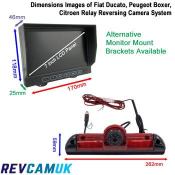 Peugeot Boxer, Citroen Relay, Fiat Ducato Reversing Camera System for 2006+ Van Brake Light | PM69BLA