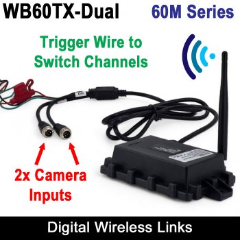 60M Digital Wireless Twin Input - Rear View + Reversing Camera Bridge | WB60TX-Dual