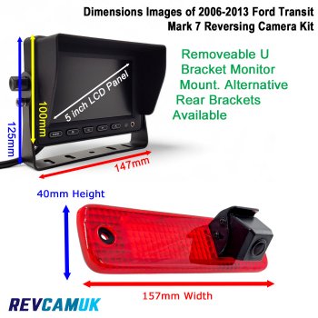 Mk7 Ford Transit 2006-2013 Brake Light Reversing Camera Kit with 5" Monitor | PM59BLM