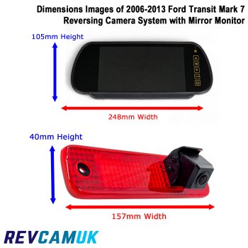 Mk7 Ford Transit 2006-2013 Brake Light Reverse Camera Kit with 7" Mirror Monitor | PM39BLM