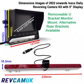 2022+ Iveco Daily Brake Light Reversing Camera kit with 5" Dash Monitor | PM59BLRB