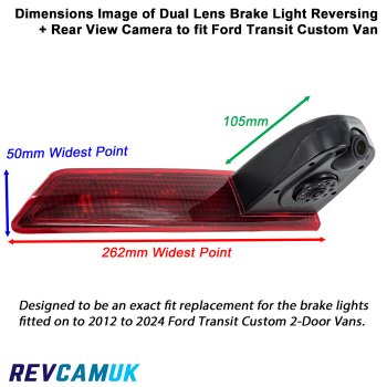 Ford Transit Custom Brake light Dual Lens Reverse and Driving Rear View Camera | CAM007FTC TW