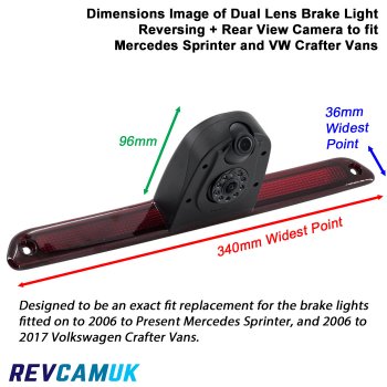 Mercedes Sprinter 2006-present and VW Crafter 2006-2017 Twin Brake Light Reverse and Rear View Camera | CAM906TW