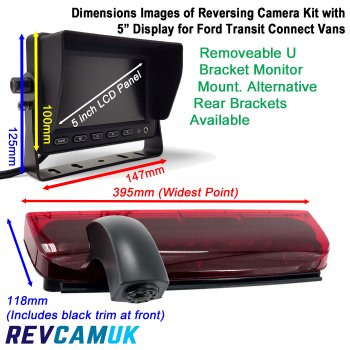 Ford Transit Connect 2013+ Brake Light Reversing Camera Kit with 5" Dash Monitor | PM59BLS