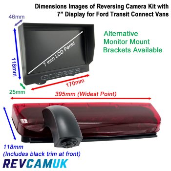 Ford Transit Connect 2013+ Brake Light Reversing Camera Kit with 7" Dash Monitor | PM69BLS