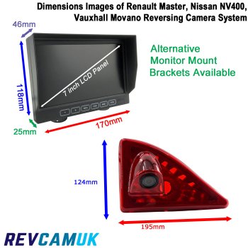 Renault Master, Nissan NV400, Vauxhall Movano Reversing Camera Kit for Van Brake Light | PM69BLF