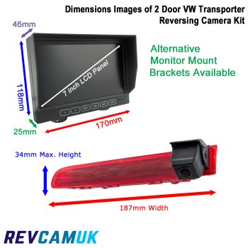 Reversing Camera Kit for VW Transporter T5 / T6 2-Door / Barn Door Van | PM69BLK