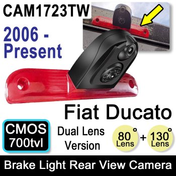 Fiat Ducato Dual Lens Reverse & Rear View Camera for Brake Light 2006-Present - CAM1723TW