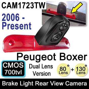 Peugeot Boxer Dual Lens Reverse & Rear View Camera for Brake Light 2006-Present - CAM1723TW