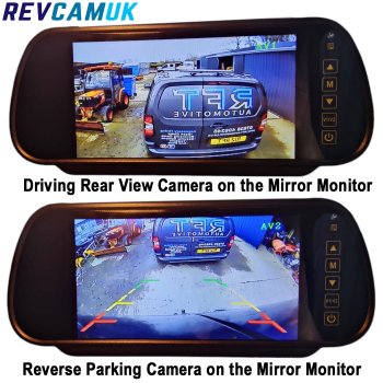 Ford Transit Custom (Bulb Version) 2012-2016 Twin Lens Brake Light Reversing + Rear view Camera Kit with 7" Mirror Monitor | PM39BLGTW