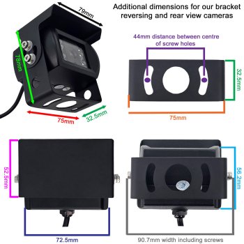 Black Bracket Driving/Rear View Camera - Sony 1/3" 700TVL CCD | CAM063