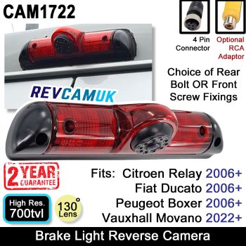 Fiat Ducato, Citroen Relay, Peugeot Boxer and Vauxhall Movano brake light reversing camera (Rear Bolt Version) - CAM1722