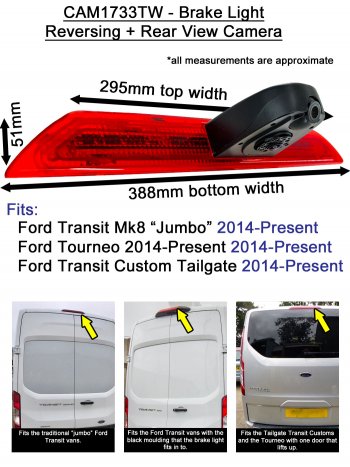 Dual Lens Ford Transit Reversing and Rear View Camera Kit with 5" Display (2014+ Vans) | PM59BLCTW