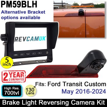 Ford Transit Custom Reversing Camera Kit to fit 05/2016-Present (LED Brake Light Version) vans - 5" Display | PM59BLH