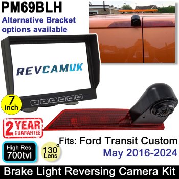 Ford Transit Custom Reversing Camera Kit to fit 05/2016-Present (LED Brake Light Version) vans - 7" Display | PM69BLH