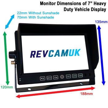 2x Black Sony AHD High Definition Bracket Horsebox / Agricultural Monitoring + Reversing Camera Kit with 7" Heavy Duty Monitor | PM82B-HD