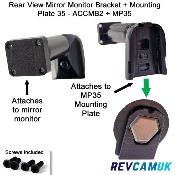 Later Ducato/Relay/Boxer/Vivaro/Movano Swan neck bracket for mirror monitors | ACCMB2+MP35