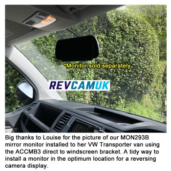 VW Volkswagen Swan Neck Bracket to attach Mirror Monitor to Windscreen | ACCMB3