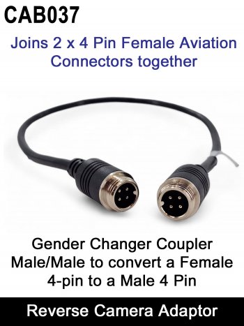 Male to Male 4 pin Gender changing cable (converts female 4 pin to male 4 pin) | CAB037