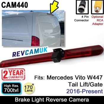 W447 Mercedes Vito Reverse Camera to fit 2016+ Tail Gate Lift Door Brake Light | CAM440